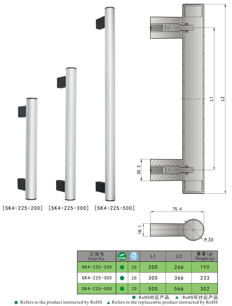 Sk4 225 Kunlong Heat Resistant Hidden Door Handle Buy Door
